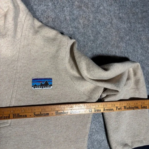 Patagonia Mens M Beige Oatmeal Woolie Fleece Pullover 1/2 Zip Jacket 26905 Gorp - Picture 3 of 10